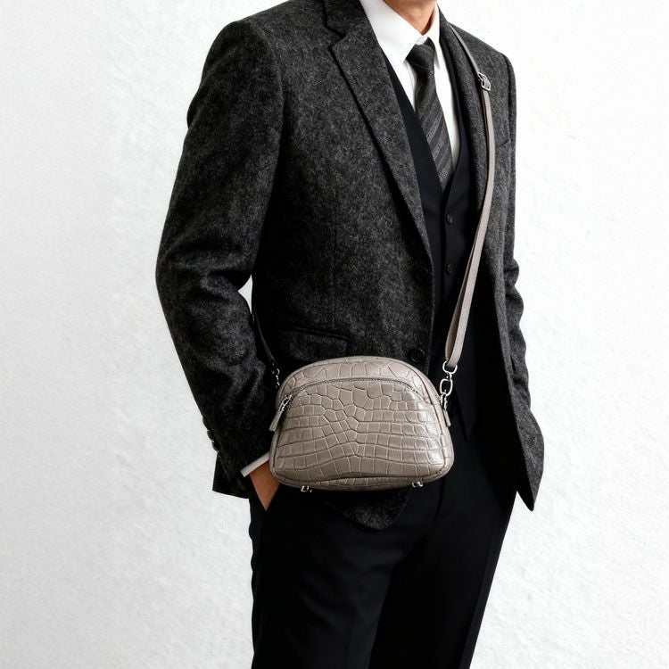 クロコダイル2WAYミニバッグレディースマット加工ポシェット全9色本革(No.06001214)