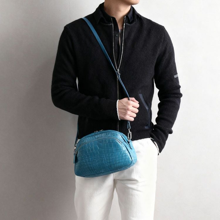 クロコダイル2WAYミニバッグレディースマット加工ポシェット全9色本革(No.06001214)