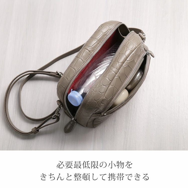 クロコダイル2WAYミニバッグレディースマット加工ポシェット全9色本革(No.06001214)