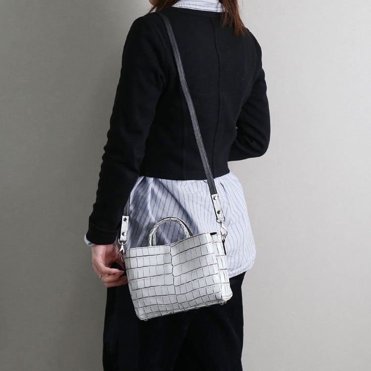 クロコダイル日本製2wayミニショルダーバッグ
