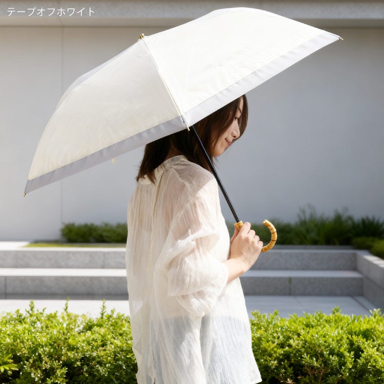 日傘ワンタッチ長傘バンブーハンドル親骨55cm直径90cm