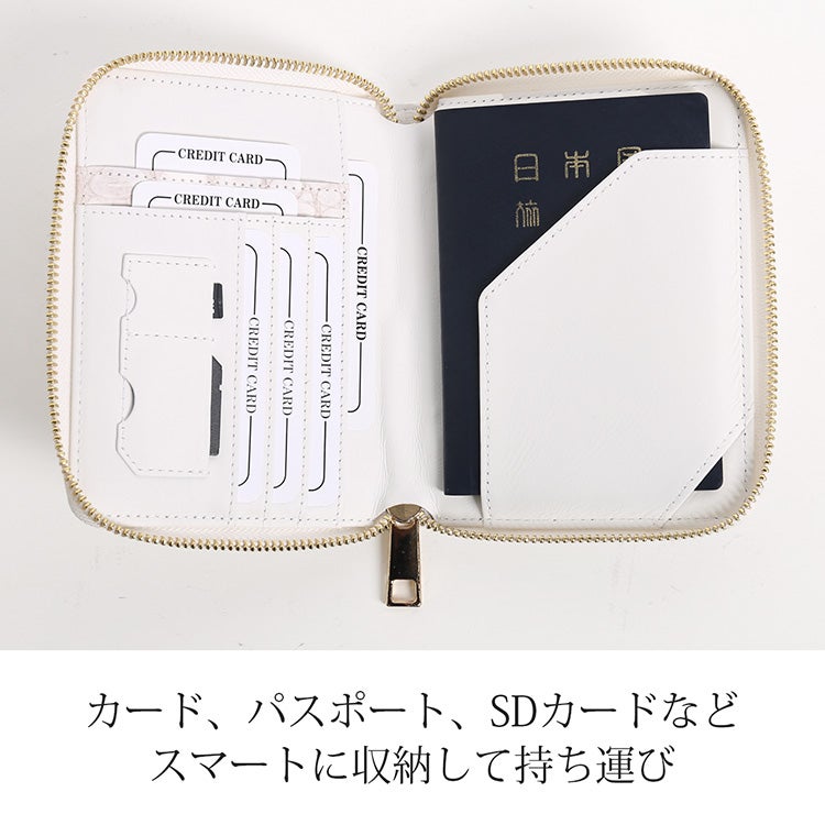 ヒマラヤクロコダイルマットラウンドファスナー多機能財布オーガナイザーカードケース