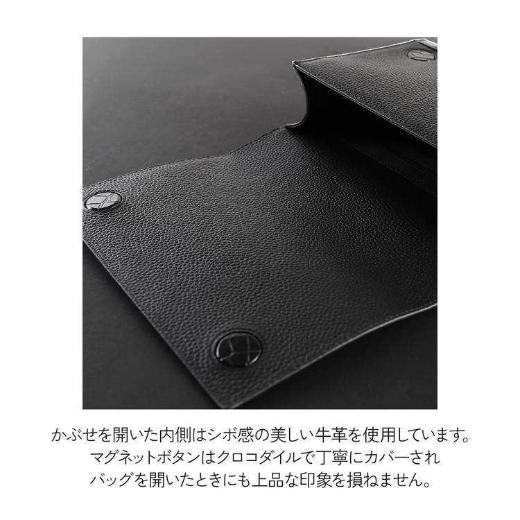 ナイルクロコダイル ショルダーバッグ メンズ マット加工 センター取り