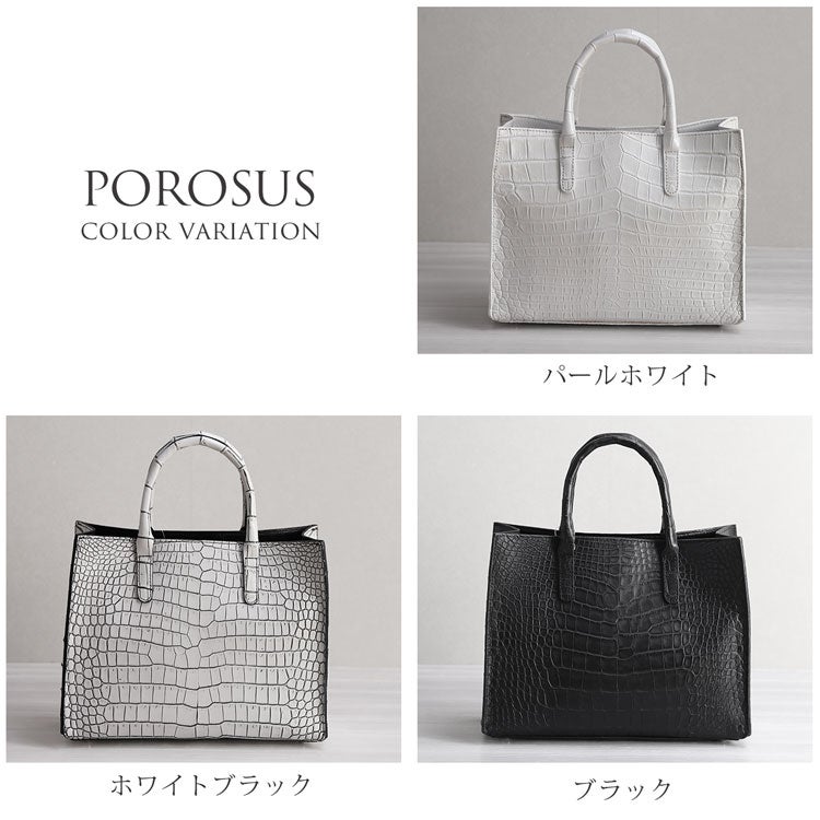 日本製 ポロサス スモールクロコダイル 2WAY ハンドバッグ 4FA