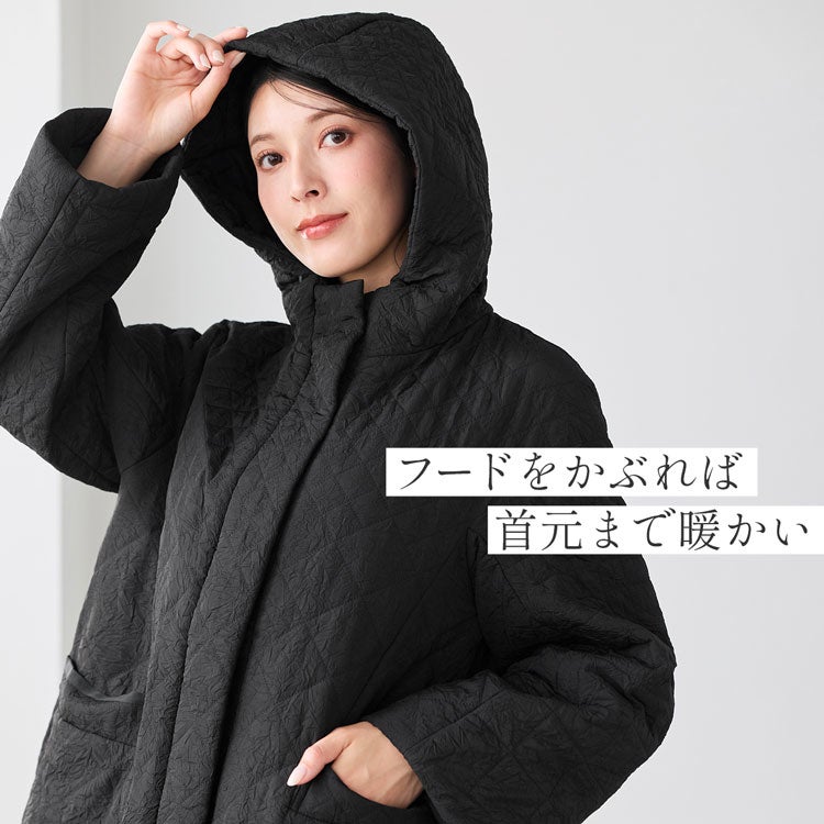中綿ジャケット キルティングジャケット フード付き レディース