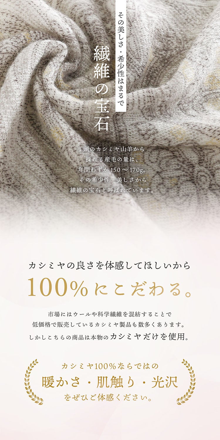 カシミヤ100％ 大判ストール ペイズリー柄 レディース (02000352r)